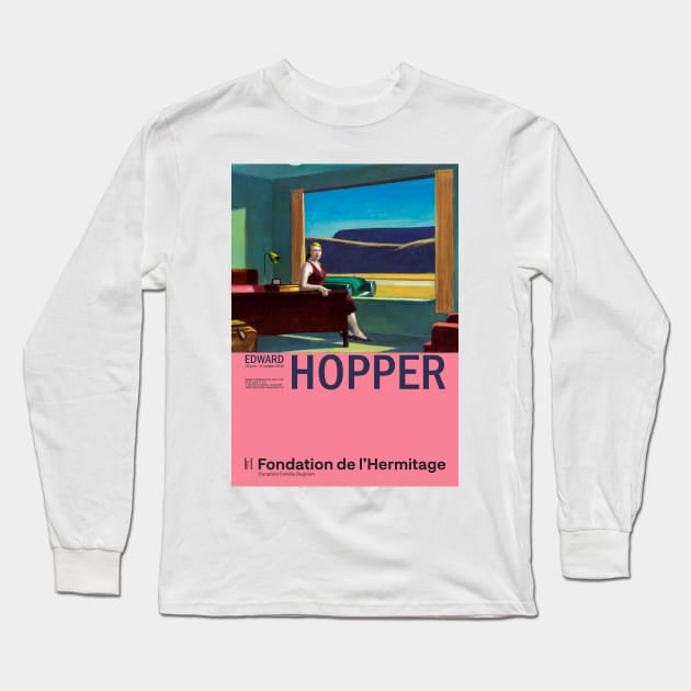 Edward Hopper - Western Motel - Minimalist Exhibition Art Poster Long Sleeve T-Shirt by notalizard